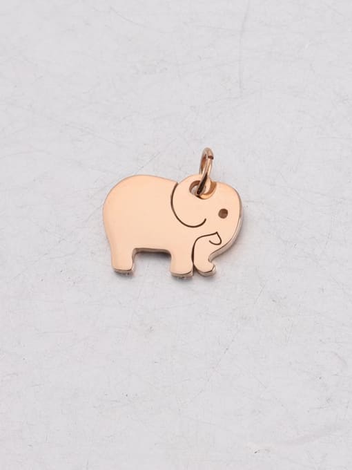 Rose Gold Stainless steel Elephant Band circle Pendant