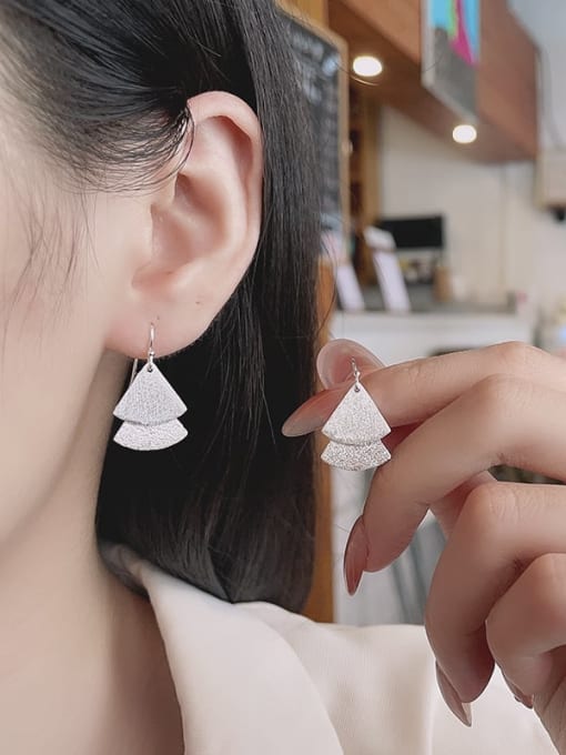 TAIS 925 Sterling Silver Triangle Minimalist Hook Earring 2