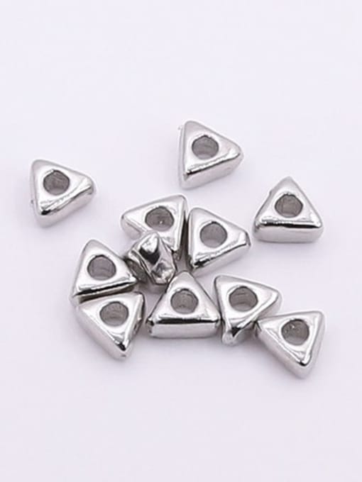 3.2mm platinum plated S925 Sterling Silver Handmade Triangle Loose Bead Spacer Beads