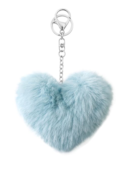 Shallow blue k68014 Zinc Alloy Feather Heart Minimalist Bag Pendant