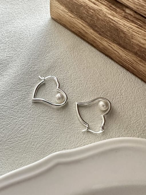 ARTTI 925 Sterling Silver Bead Heart Minimalist Drop Earring 0