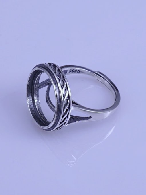 Supply 925 Sterling Silver Round Ring Setting Stone size: 15*15mm 1