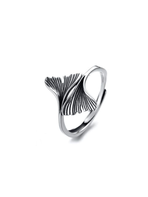 TAIS 925 Sterling Silver Leaf Vintage Band Ring 0