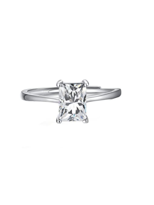 DY120499 S W WH 925 Sterling Silver Cubic Zirconia Geometric Dainty Band Ring