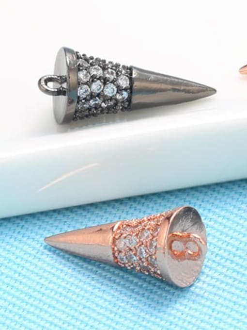Golden White Diamond Brass Horn Pendant with Micro-Set Fancy Diamonds