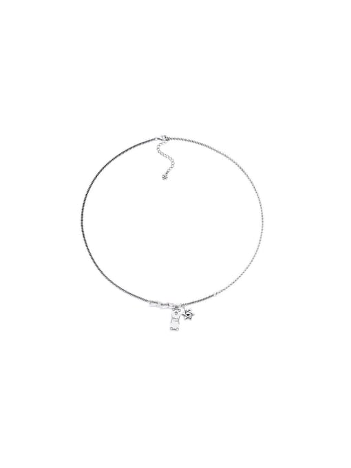 037L9.8g 925 Sterling Silver Pentagram Vintage Tassel Necklace