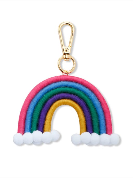 K68209 Alloy Cotton Rope Rainbow Hand-Woven Bohemia Bag Pendant
