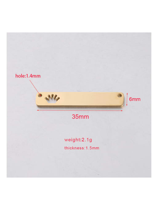 MEN PO Stainless Steel Lettering Strip Hollow Crown Double Hole Pendant/Minimalist Connectors 2