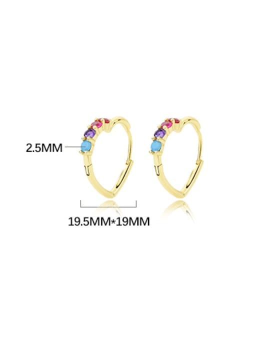 YE0104 Gold 925 Sterling Silver Cubic Zirconia Heart Minimalist Huggie Earring