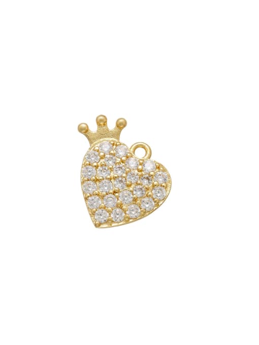 KOKO Brass Microset Zircon Heart Crown Heart Pendant