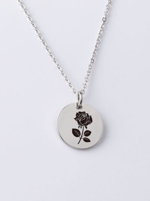 Steel color yp001 18 20mm Stainless steel Round Minimalist Necklace