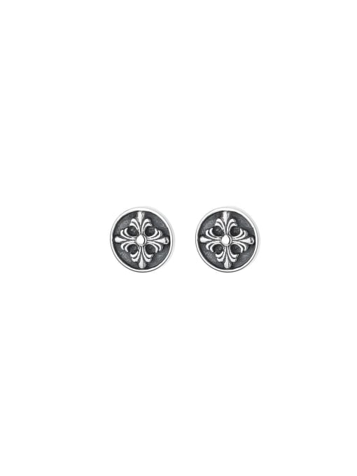 106frb: About 1.5g, right 925 Sterling Silver Cross Vintage Stud Earring
