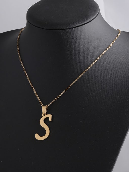 Golden s Stainless steel Letter Minimalist Necklace