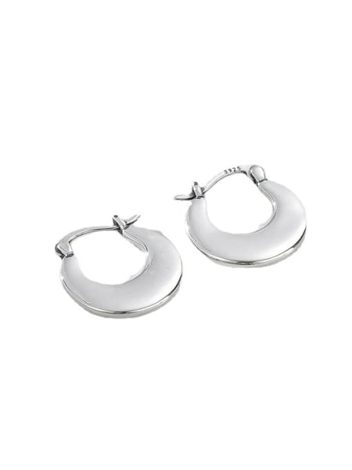 Oval smooth Earring 925 Sterling Silver Geometric Minimalist Huggie Earring
