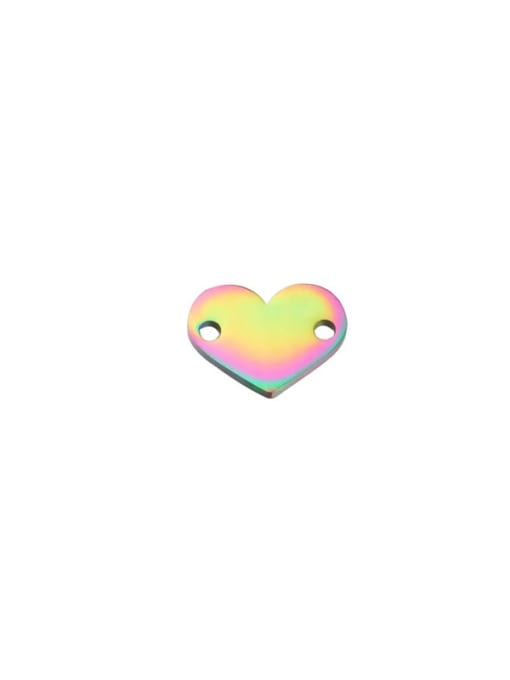 Rainbow color Stainless steel Heart Minimalist Connectors