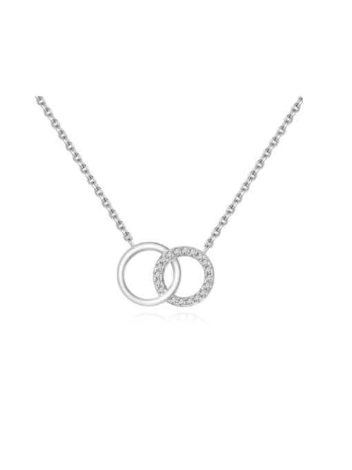 white 925 Sterling Silver Cubic Zirconia Geometric Minimalist Necklace