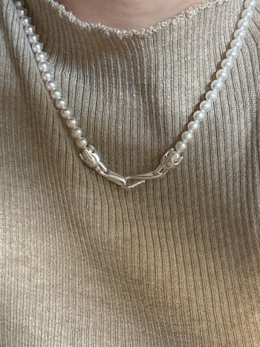 ARTTI 925 Sterling Silver Freshwater Pearl Irregular Minimalist Beaded Necklace 1