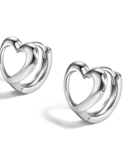 MW110009 S S NA 925 Sterling Silver Heart Dainty Stud Earring