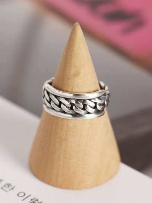 ACEE 925 Sterling Silver Geometric Trend Band Ring 1