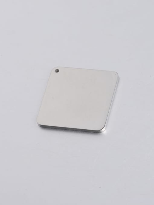 Steel color Stainless steel calendar tag single hole square pendant