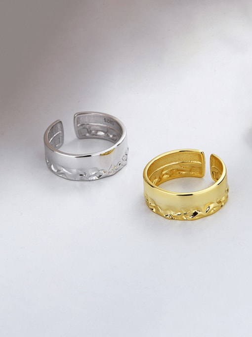 TAIS 925 Sterling Silver Geometric Minimalist Band Ring 2