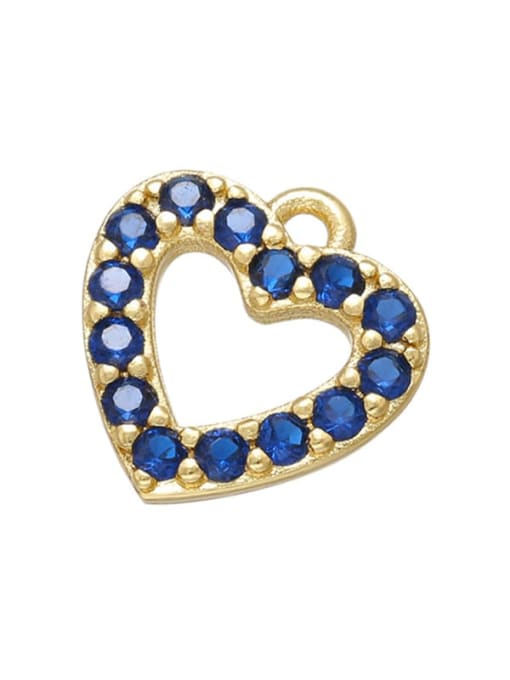 Golden Blue Diamond Brass Fancy Colored Diamond Heart Pendant