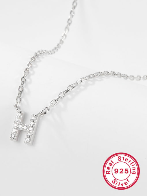 H Letter 925 Sterling Silver Letter Initials Necklace