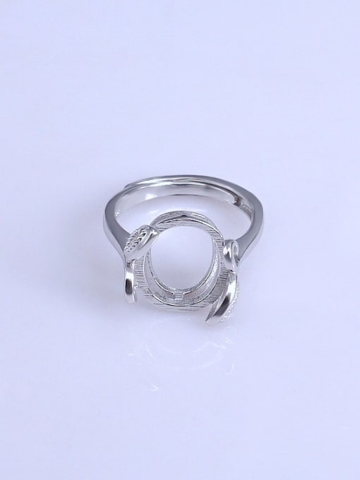 Supply 925 Sterling Silver 18K White Gold Plated Oval Ring Setting Stone size: 11*13mm 0