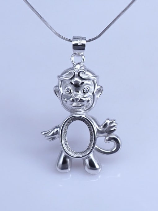 Monkey (8*10) 925 Sterling Silver Zodiac Pendant Setting Stone size: 8*10 9*11 10*14mm