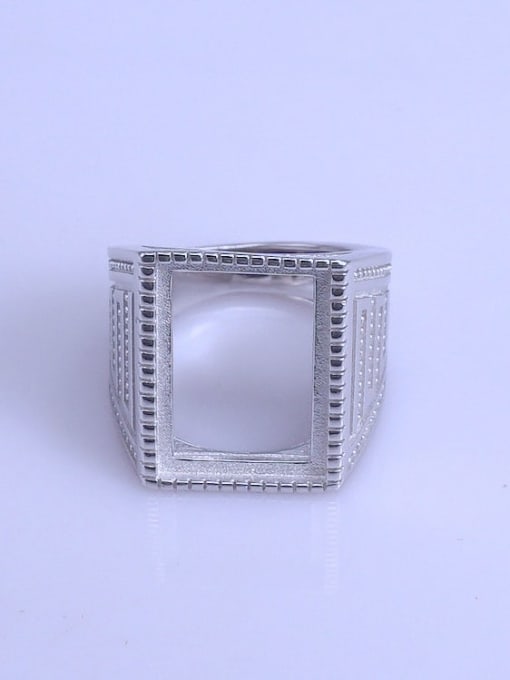 Supply 925 Sterling Silver 18K White Gold Plated Geometric Ring Setting Stone size: 13*18mm 0