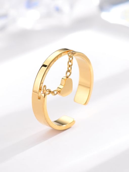Love chain gold ring Titanium Steel Geometric Minimalist Stackable Ring