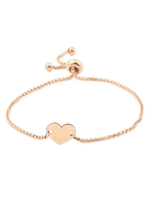 rose gold Stainless steel Heart Minimalist Bracelet