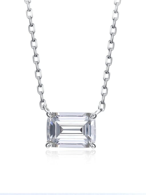 M&J 925 Sterling Silver High Carbon Diamond Geometric Minimalist Necklace 1