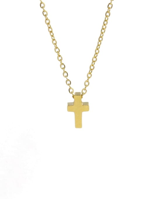 golden Stainless steel Cross Minimalist Necklace