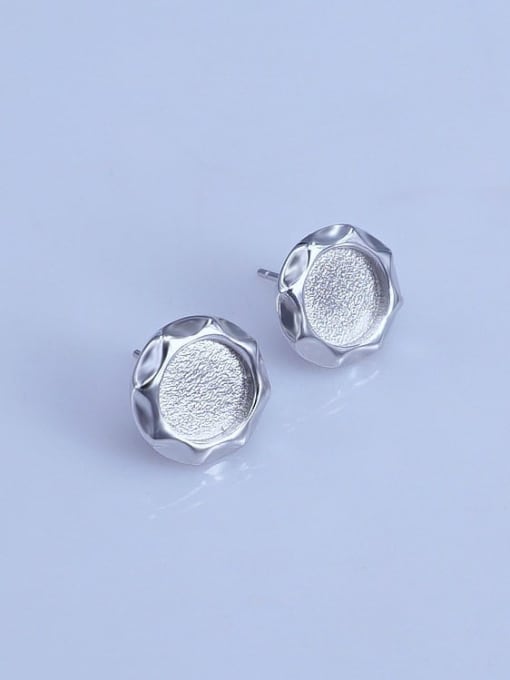 Supply 925 Sterling Silver Stud Flat Back Earring setting stone size : 8mm * 8mm 0