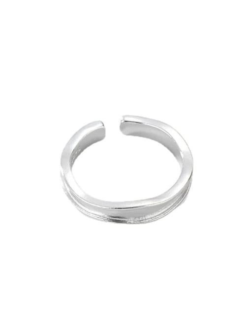 ARTTI 925 Sterling Silver Irregular Wave Minimalist Band Ring