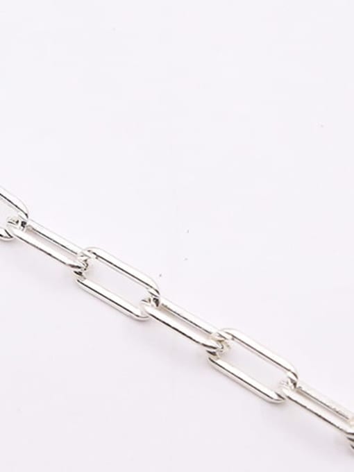 Style II plain silver (100cm) S925 sterling silver ins cold wind neutral square cross chain