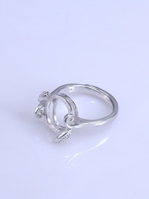 Supply 925 Sterling Silver 18K White Gold Plated Oval Ring Setting Stone size: 11*13mm 1