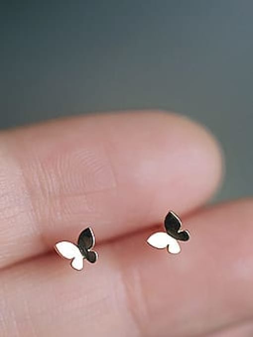 ZEMI 925 Sterling Silver Butterfly Minimalist Stud Earring 1