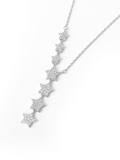 PNJ-Silver 925 Sterling Silver Cubic Zirconia Star Minimalist Lariat Necklace 3