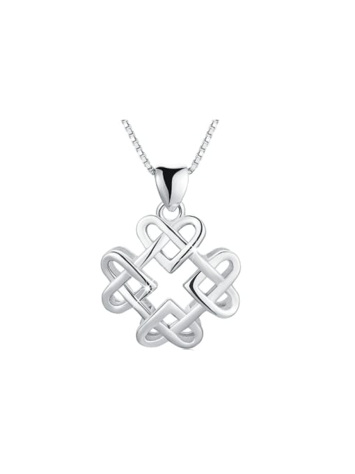 Platinum ESF0021B 925 Sterling Silver Geometric Minimalist Necklace