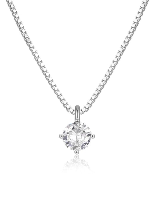 YUANFAN 925 Sterling Silver Cubic Zirconia Geometric Minimalist Necklace 0