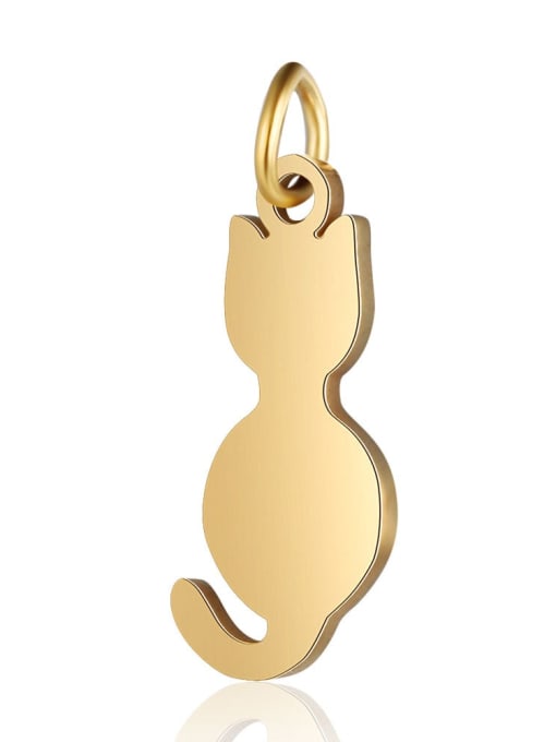 X T551D 2 Stainless steel Cat Charm Height : 8 mm , Width: 21 mm