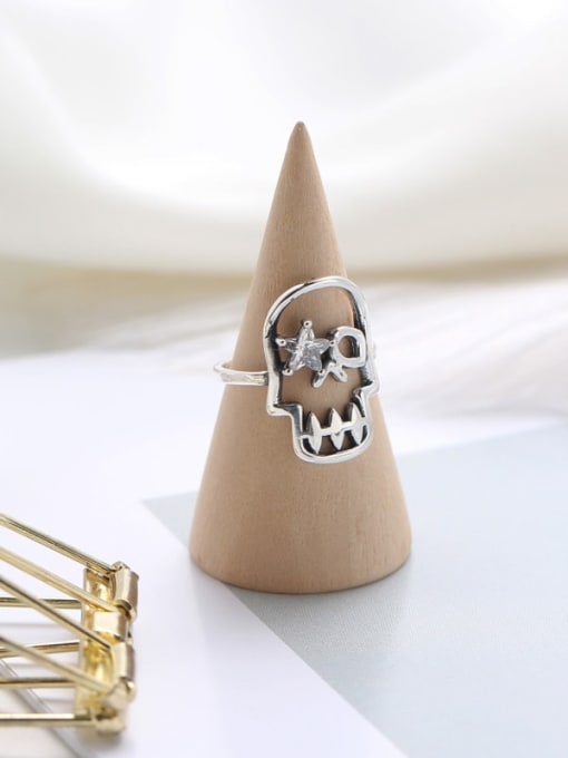 ACEE 925 Sterling Silver Skull Trend Band Ring 1