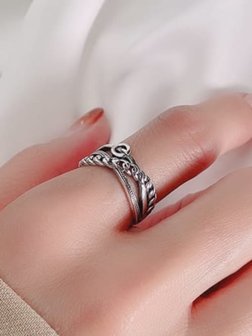 TAIS 925 Sterling Silver Cross Vintage Stackable Ring 1