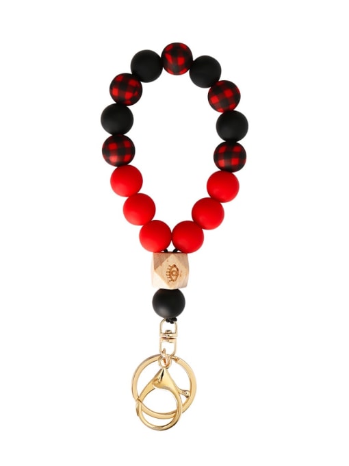 K68328 red Alloy Silicone Beads  Color Bracelet /Key Chain