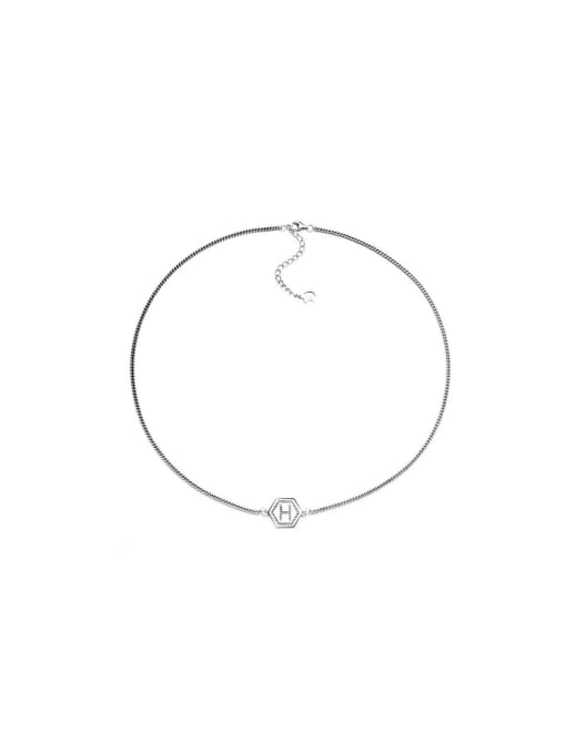 041L8.3g 925 Sterling Silver Geometric Vintage Necklace