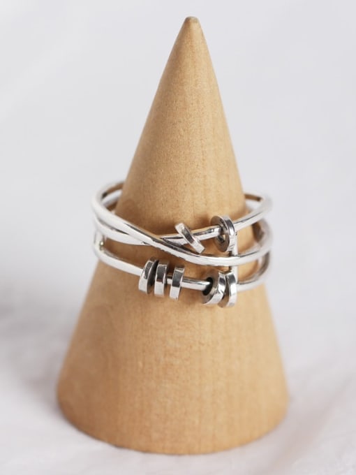 ACEE 925 Sterling Silver Geometric Minimalist Stackable Ring 2