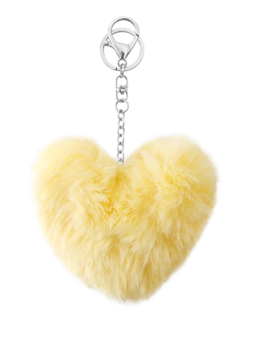 Yellow k68014 Zinc Alloy Feather Heart Minimalist Bag Pendant