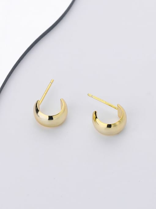E2474 Gold 925 Sterling Silver Geometric Minimalist Stud Earring